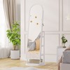 Vlsrka Arched Jewelry Cabinet Freestanding Jewelry Armoire ,White - 2 of 4