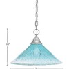 Toltec Lighting Any 1 - Light Pendant in  Brushed Nickel with 16" Teal Crystal Shade - 2 of 2