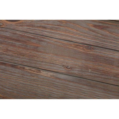 Miriam 34" Weathered Fir Wood and Black Metal Foldable End Table