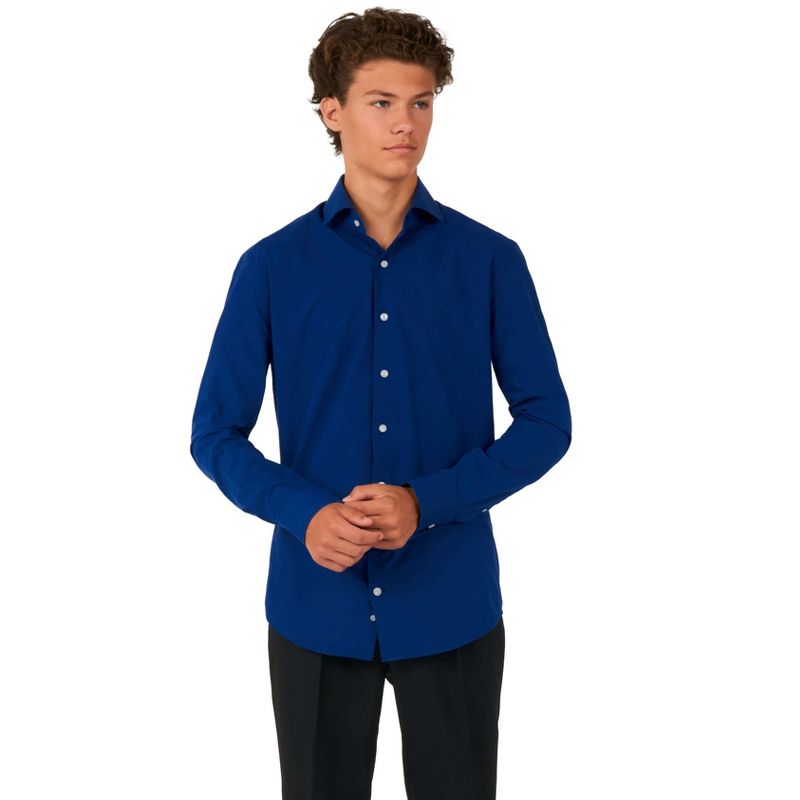 OppoSuits Teen Boys Shirt - Navy Royale - Blue, 1 of 4