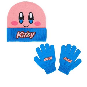 Kirby Youth Cuffed Beanie and Matching Gloves Set - 1 of 4