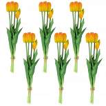Northlight Real Touch™ Orange and Yellow Artificial Tulip Floral Bundles, Set of 6 - 18"
