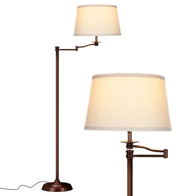 Caden Bronze 62" Extendable LED Floor Lamp with Fabric Shade