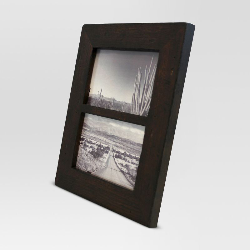 Rustic Wood Holds Two 4"x6" Frame - Threshold&#8482;, 3 of 7