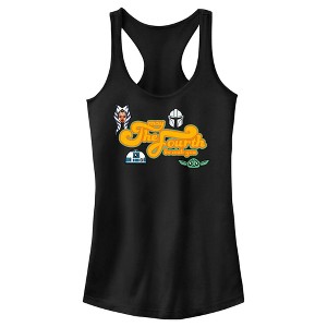 Juniors Womens Star Wars: The Mandalorian May the Fourth Be With You Character Icons Racerback Tank Top - 1 of 4