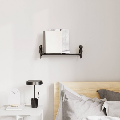 Black Steel Buddy Floating Wall Shelf