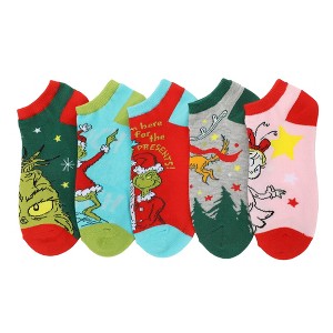 The Grinch Character Art Women's 5-Pair Ankle Socks-OSFA - 1 of 4