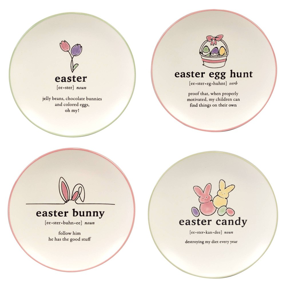 Photos - Plate Certified International  6" Easter Words Canape  (Set of 4)