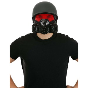 HalloweenCostumes.com One Size Fits Most   Gas Mask Costume Adult Helmet, Black/Gray/Red - 1 of 3