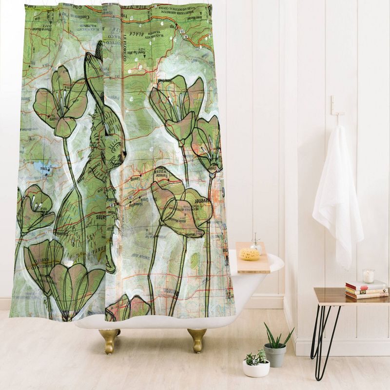 Deny Designs Land Of Lulu Signs Of Spring Shower Curtain, 3 of 4