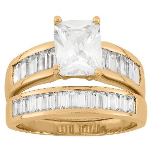 5.12 CT. T.W. Cubic Zirconia 2 Piece Bridal Set Ring In 14K Gold Over Silver - (5), Women