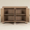 Farmhouse 4-Door Sideboard Storage Cabinet with Adjustable Shelves, Pinewood Legs, Retro Metal Handles, for Kitchen, Dining Room - 2 of 4