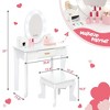Kids' Vanity Set with Mirror and Light, Makeup Table and Stool for Girls - 2 of 4
