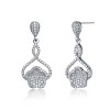 Guili Sterling Silver Cubic Zirconia Petal Drop Earrings, a Graceful and Nature-Inspired Jewelry Piece for a Feminine and Elegant Touch - 3 of 3