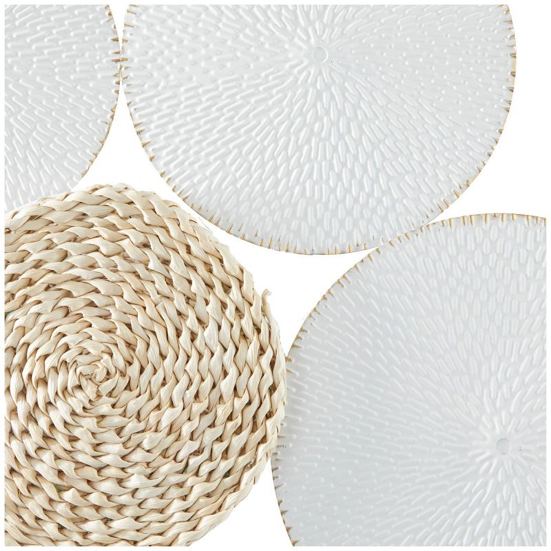 31&#34; x 37&#34; Metal Plate Rope Design Wall Decor with Textured Pattern White - The Novogratz, 2 of 6