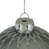 Northlight 4" Gray Diamond Pattern Christmas Ball Glass Ornament - 3 of 4