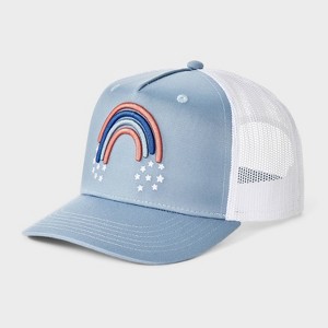Girls' Americana Trucker Hat - Cat & Jack™ Blue Denim - 1 of 3
