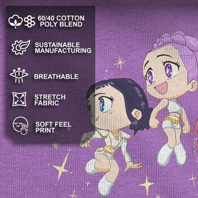 KPop Demon Hunters Girls KPop Demon Hunters Chibi Trio Huntrix T Shirt - Purple Berry - Small — фото 4