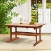 LuxenHome Carmel Solid Wood Extendable Outdoor Dining Table Brown - 2 of 4