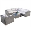 Christopher Knight Home Santa Rosa Outdoor Wicker 6 Seater Sectional Sofa Set with Cushions - 2 of 4