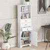 67.30"White Tall Storage Cabinet with 3 Drawers and Adjustable Shelves for Bathroom, Study, Office and Interior, MDF Board,White - 3 of 4