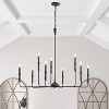 Dewdrop Modern 9-Light Black Pendant Light Large Candle Style Chandelier for Dining Room and Living Room - 3 of 4