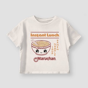 Girls' Maruchan Ramen Boxy Short Sleeve Graphic T-Shirt - Off White - 1 of 2