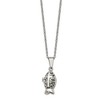 Chisel Stainless Steel Polished and Antiqued Magnetic Fish Prayer Box on an 18" Cable Chain Necklace - 2 of 4