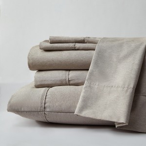 Kenneth Cole Solid Cationic Brushed  Brown Full Sheet Set - 1 of 4