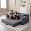 73" Modern Convertible Corduroy Sleeper Loveseat with Memory Foam, No Assembly Folding Sofa Bed for Small Spaces and Room -3irtyhousy - 2 of 4