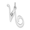 Black Bow Jewelry 14k White Gold, Ella Collection, LG Fancy Script Initial Pendant A-W - 3 of 4