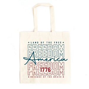 City Creek Prints Freedom Stacked Canvas Tote Bag - 15x16 - Natural - 1 of 2