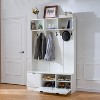 Racxily 2-Meter Wardrobe with 3 Cabinets & Storage Rack, Warm White - 3 of 4