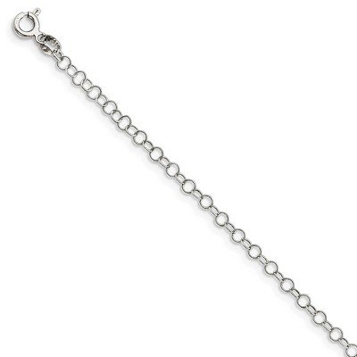 Black Bow Jewelry 3.5mm, Sterling Silver Fancy Solid Cable Link Chain Bracelet, 7 Inch
