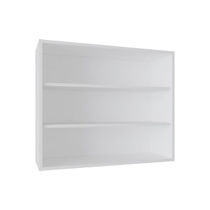 Vynxaria White/Black Decorative Wall Shelf with 3-Tier White Shelving - 1 of 4