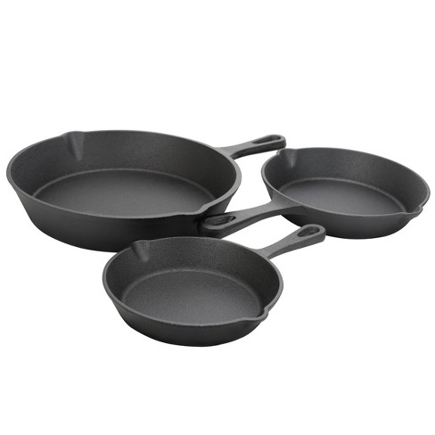 3 Wholesale Home Basics 6-Inch Cast Iron Skillet, Black - at 