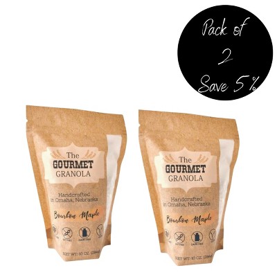 The Gourmet Granola 12 oz Bourbon Maple Granola Gluten, Dairy, and Soy Free - Pack of 2