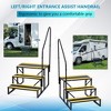 4/3 RV Step Stool with Handrail, Portable Pool Ladder with Non-Skid Tapes, Camper Steps for RV, Mobile Home Stairs Travel Trailers - 3 of 4