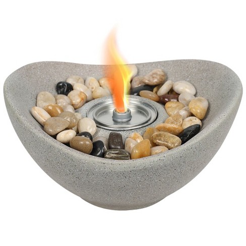Tabletop Fire Pit - Rectangular Indoor or Outdoor Ventless Fireplace -  Clean Burning Portable Heat with 360-View by Northwest (Black)