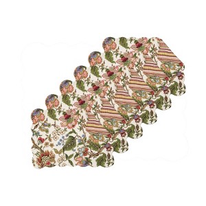 C&F Home Amara Floral Cotton Quilted Reversible Machine Washable Placemat Machine Washable Set of 6 - 1 of 4