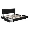 VECELO Upholstered Platform Bed Frame Platform with 4 Storage Drawers, Adjustable Velvet Rivets Headboard - 2 of 4