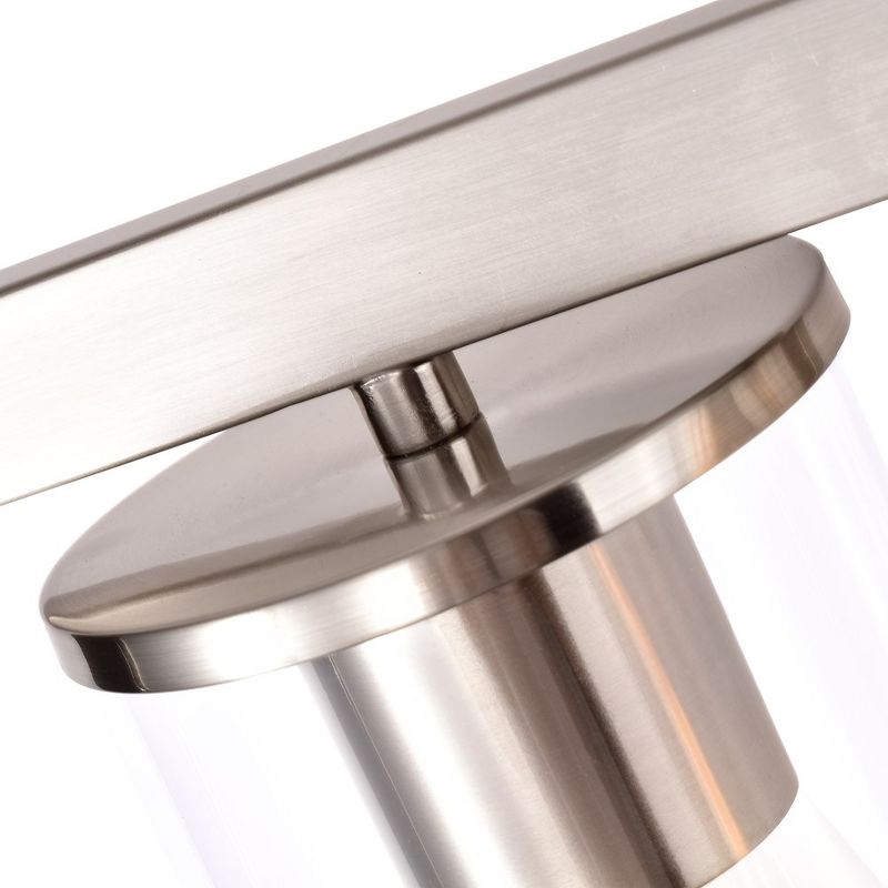 C Cattleya 3-Light Vanity Wall Sconce,Bathroom Vanity Lights Brushed Nickel Finish with Clear Glass Shade, 3 of 8