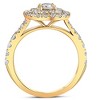 Pompeii3 1 Ct TW Diamond Cushion Halo Engagement Ring in Yellow Gold - 3 of 4