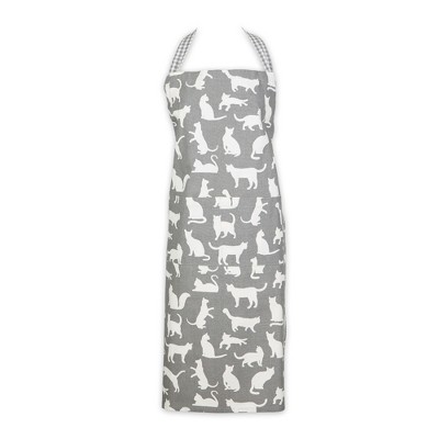Design Imports Gray Cat Print Chef Apron