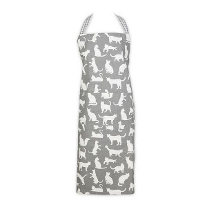 Design Imports Gray Cat Print Chef Apron - 1 of 4