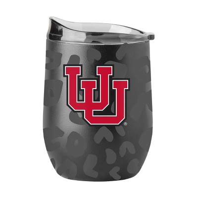 NCAA Utah Utes 16oz Black Leopard Stainless Steel Wine Tumbler