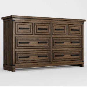 Garvee Farmhouse 8 Drawer Dresser for Bedroom, Rustic Wood Chest of Drawers with Easy Pull Handles, Storage Cabinet for Living Room - 1 of 4