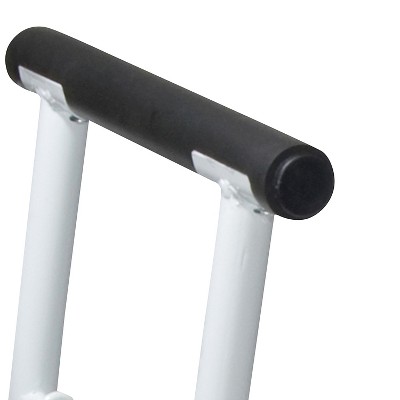 White Aluminum Stand Alone Toilet Safety Rail with Padded Handles