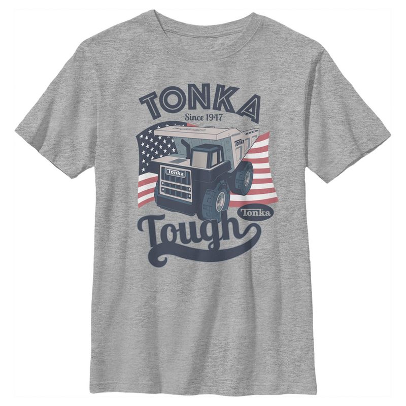 Boy's Tonka Tough America Flag Dump Truck T-Shirt, 1 of 6