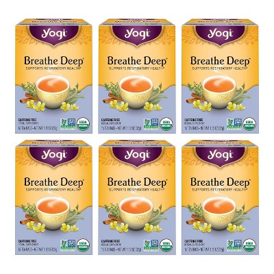 Yogi Tea Breathe Deep Tea - 16 Tea Bags per Pack - 6 Packs